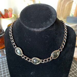 Chain and Teardrop Glass Bead Fashion Choker